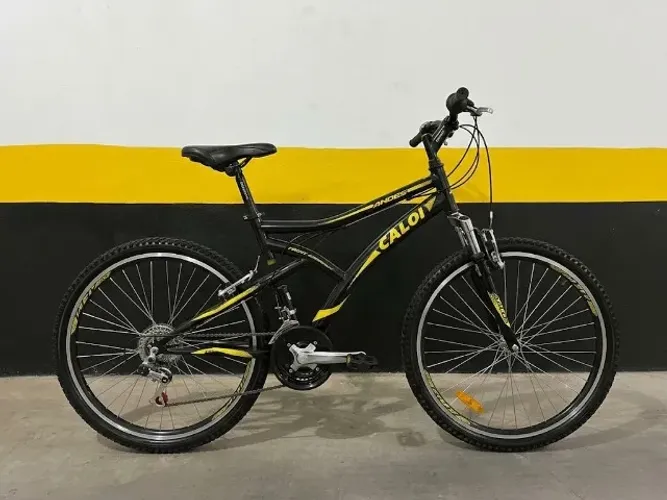 Bicicleta Caloi Andes Aro 26 21 Marchas Preta/Amarela