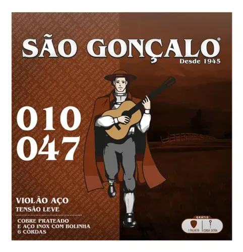 Encordoamento Cordas Violão Aço Bolinha 010 047 São Gonçalo