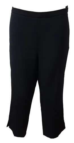 Calça capri preta de crepe, tamanho 44