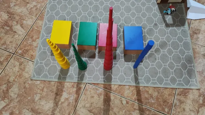 Cilindros Coloridos - Material Montessori