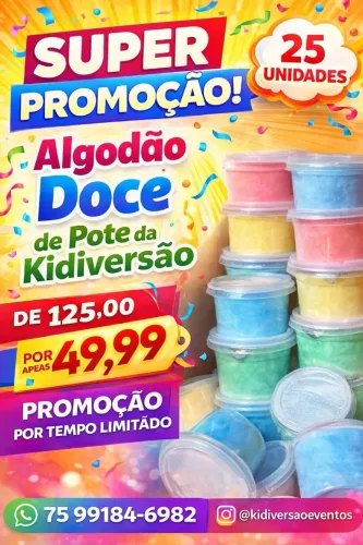 Algodão doce de pote