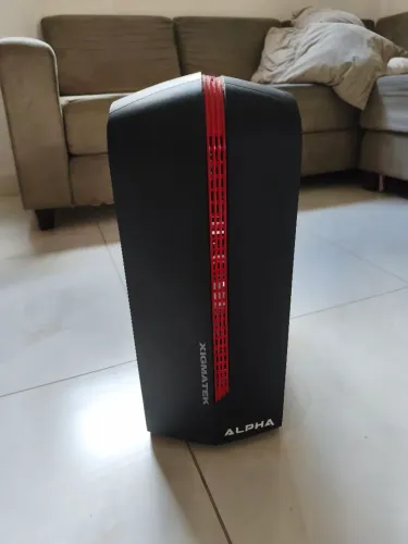 Gabinete gamer para computador Alpha xigmatek Preto e vermelho