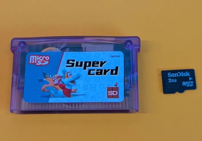 Supercard GBA Flash Mini Flash GBA SP 2GB Adaptador SD