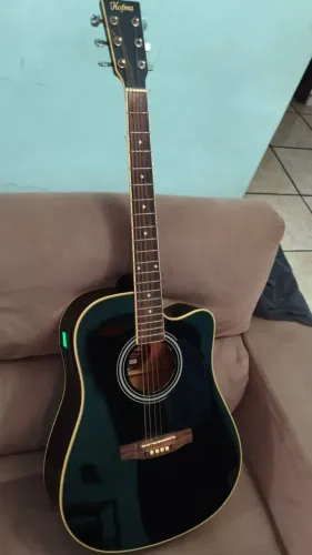 Violão Hofma Preto, passo cartão até 18x
