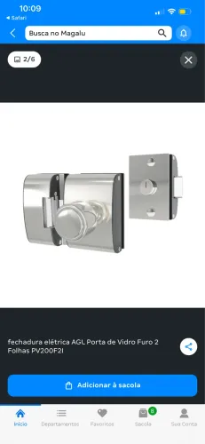 Fechadura eletrônica para porta de vidro AGL PV200F2i