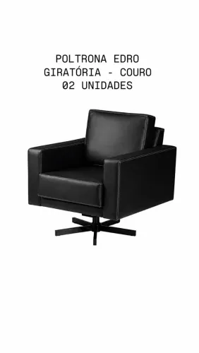 POLTRONA EDRO GIRATÓRIA - COURO