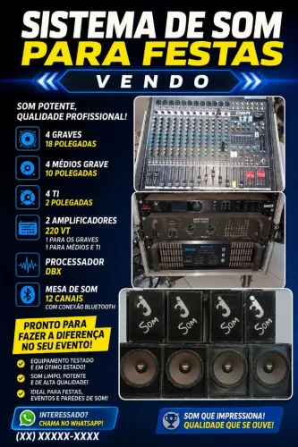 Vendo sistema de som para festas