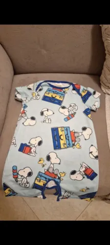 Body curto Acuo Snoopy 9 a 12 meses