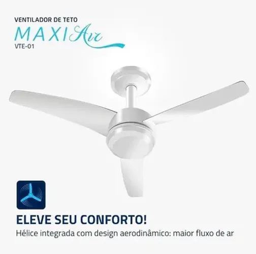 MONDIAL Kit com 02 Ventiladores de Teto Maxi Air, Branco, 125W, 110V - VTE-01