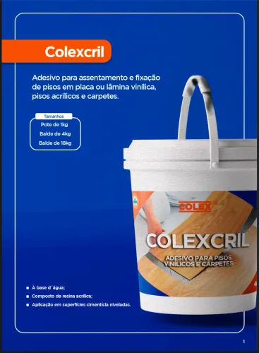 Colexcril para piso vinílico e carpetes 
