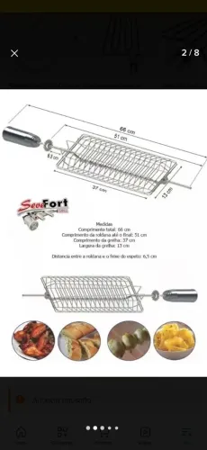Grelha Giratoria Gaiola Sevefort (Peixe/Frango/Legumes) Novo,  Sem Uso