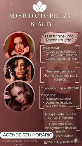 Nd estúdio de beleza está com promoção vamos aproveitar meninas 