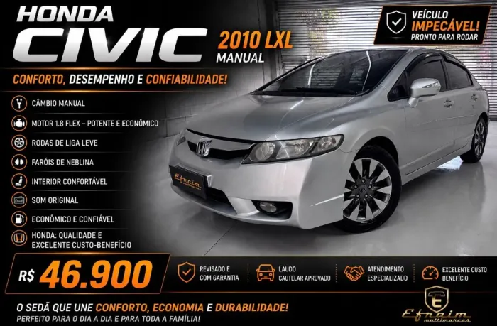 Honda Civic Sed. Lxl/lxl SE 1.8 Flex 16V Mec. 2010