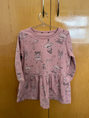 Vestido Infantil Menina Rosa com Estampa de Bailarina - Gerber (2 anos)