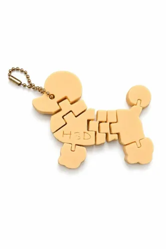 Lembrancinhas - Chaveiro Poodle Articulado 3d H3D Beje