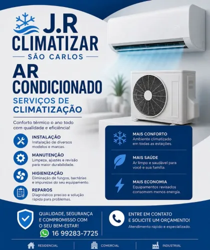 Instalação, higienização, manutenção corretiva
