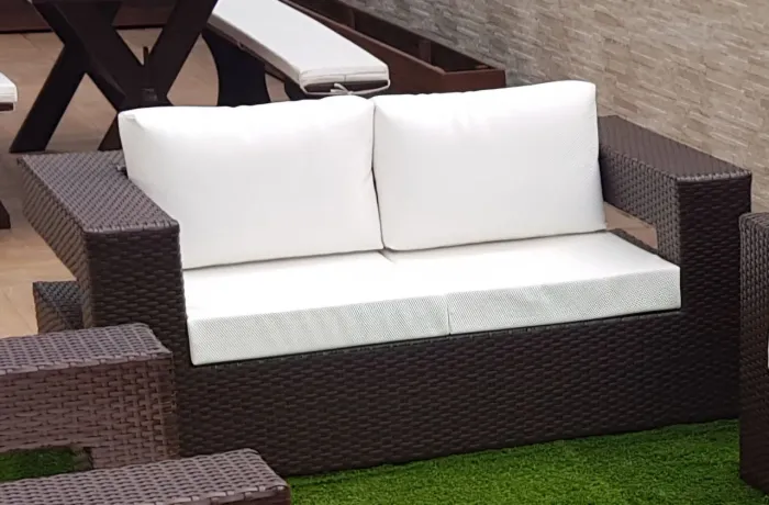 Sofa fibra sintética , couro náutico