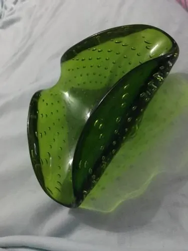 P colecionador - Bowl em murano verde, peça de família
