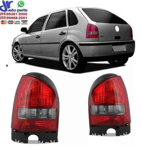 Par Lanterna Traseira Gol G3 1999 2000 2001 2002 2003 2004 2005 Bicolor Fumê