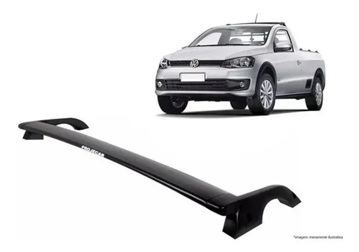 Rack P/ Teto Volkswagen Saveiro G5 G6 Cabine Simples - Projecar - Preto / Prata
