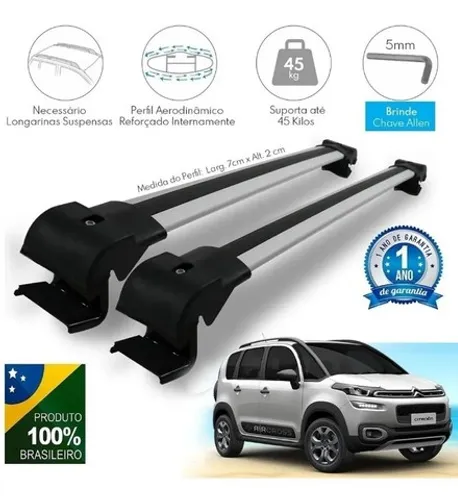 Travessa de Teto Alumínio Citroen Aircross Air Cross - Projecar