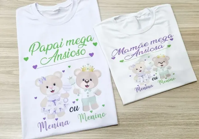 Camisetas chá de revelação 