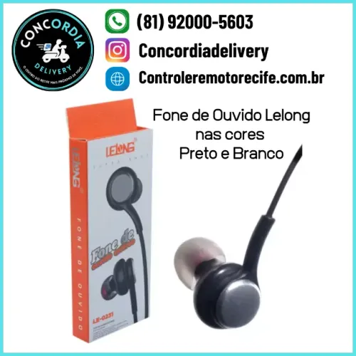 Fone De Ouvido Lelong Le-0231 Stereo Super Bass (Preto ou Branco)