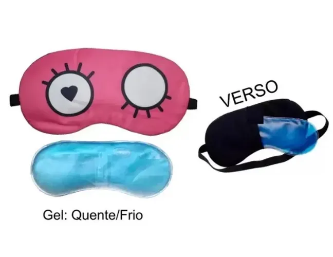 mascara de descanso tapa olho com gel relaxante para dormir ns3050 -rosa
