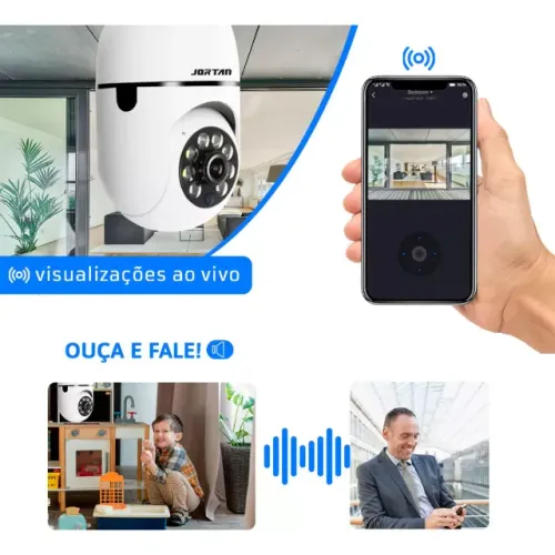 Câmera Lâmpada Bocal Wifi 