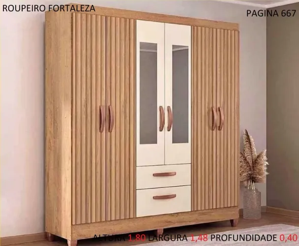 Guarda roupa casal 6 portas com espelho