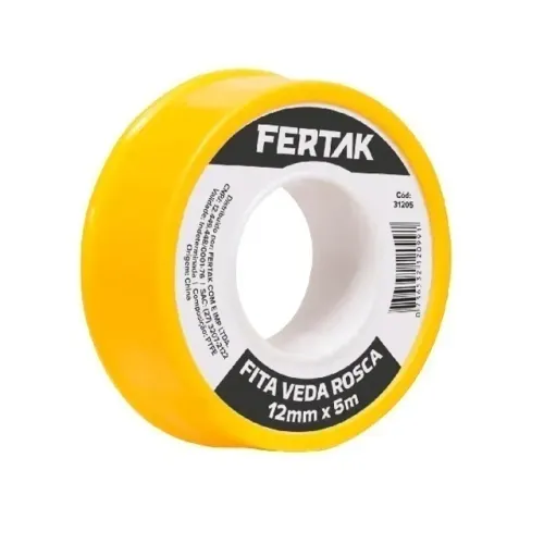 Fita Veda Rosca Teflon 12mm Para Tubos e Conexões 5m - Fertak