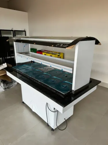 Buffet Estufa 10 Quente 5 Fria com Pedra em volta
