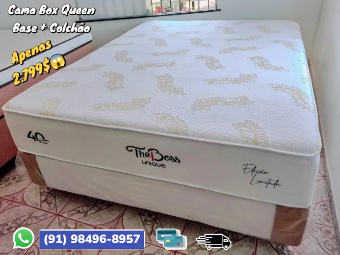 CAMA QUEEN DE LUXO, COLCHÃO D33 100% ESPUMA, 30CM