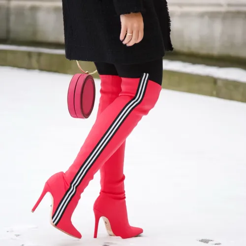 Botas Over The Knee rosa 