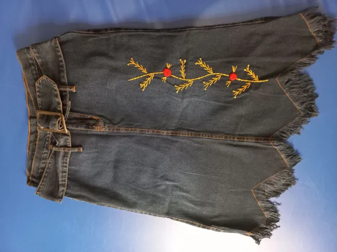 Saia Jeans Bordada n36