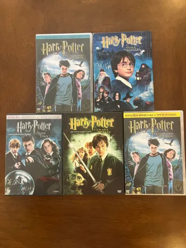 Coleção 5 DVDs Harry Potter originais - edições simples e duplas