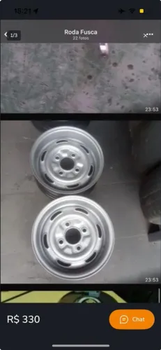 RODAS 4 FUROS ARO 14 TALA LARGA DO FUSCA BRASÍLIA VARIANT TL ZÉ DO CAIXÃO