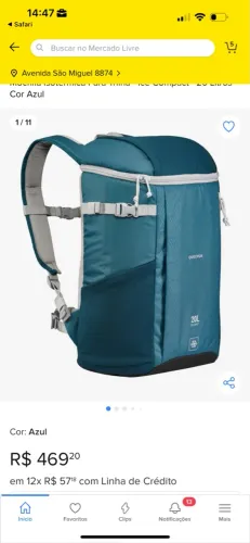Mochila Térmica Compacta 20 Litros Azul Quechua