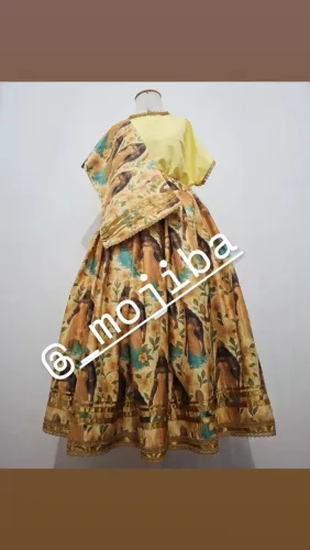 Conjunto de saia e torço ESTAMPA EXCLUSIVA Oxum candomblé umbanda roupa de axé 