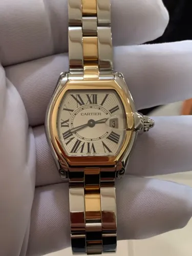 Relógio Cartier Roadster em Aço e Ouro Safira Lindo Demais