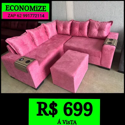 Sofá De Canto 6 LUGARES COM PUFF DE BRINDE DIRETO DA FÁBRICA