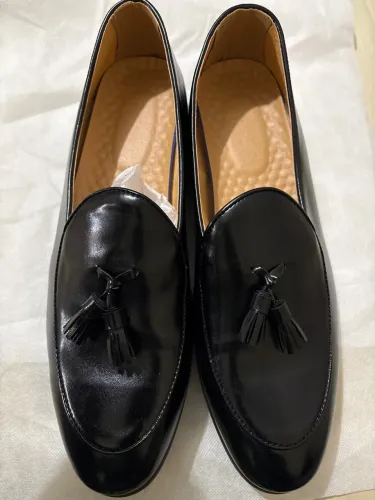 Sapatos Mocassim Tassel Preto Elegantes