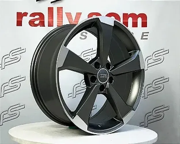 Jogo de Roda Audi Rs3 Grafite Semi-Brilho Borda Diamantada 5x112 - 19x8 Offset 45 (Nv)