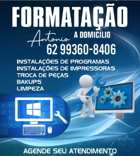 FORMATAÇÃO EM COMPUTADORES E NOTEBOOK A DOMICÍLIO