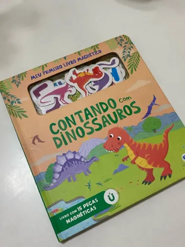 Livro Magnético Contando Dinossauros - Brinquedo Infantil