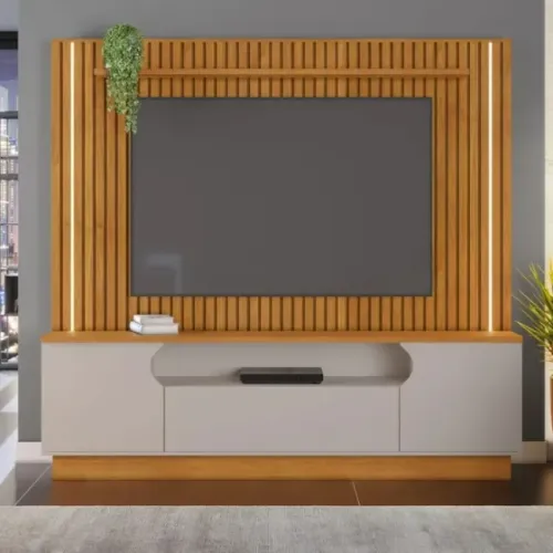 "Beleza e Organização: Estante Home Afago para TV Até 65? com Acabamento Sofisticado"