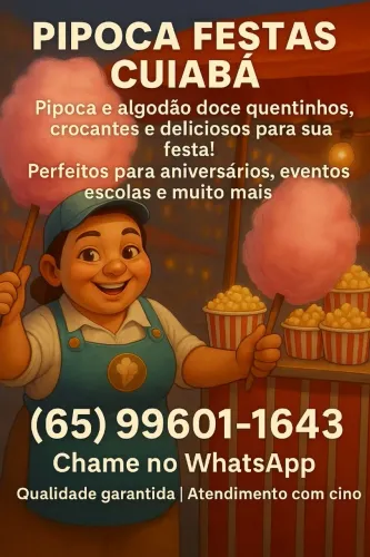 Carrinho de pipoca festas e eventos Cuiabá