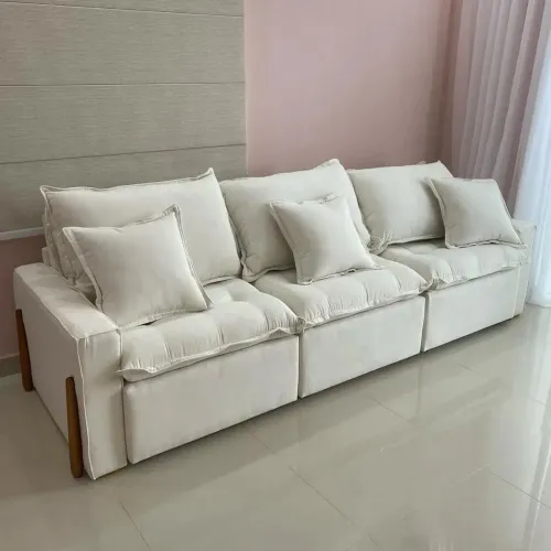 Sofá Cama Retrátil 3 Lugares Branco