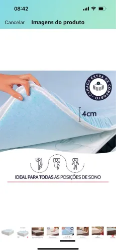 Pillow Top Queen Viscoelástico Espuma da NASA 158x198x6cm BF Colchões