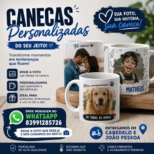Canecas personalizadas (Cabedelo e João Pessoa)